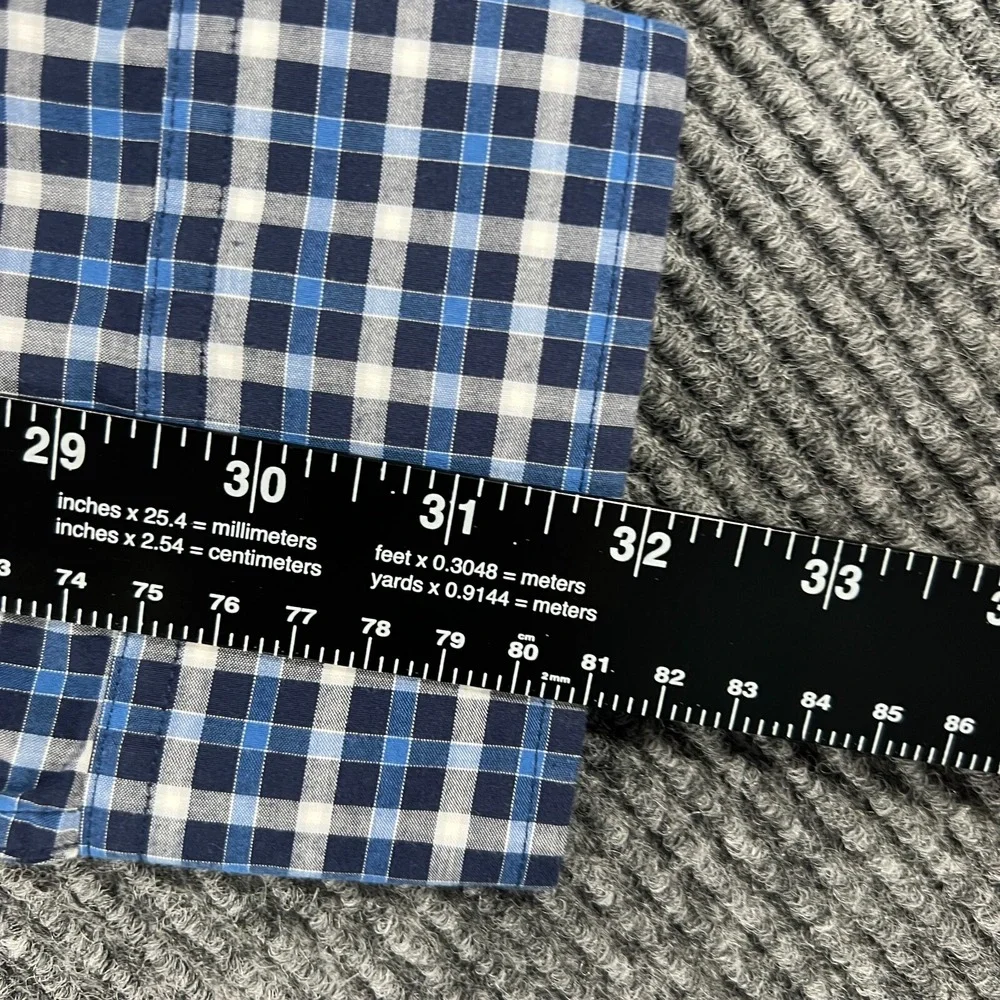 Banana Republic Shirt Mens Large Blue Plaid Long Sleeve Button Up Slim Fit